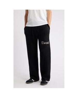 Elwood Intarsia Logo Baggy Sweatpants - Black