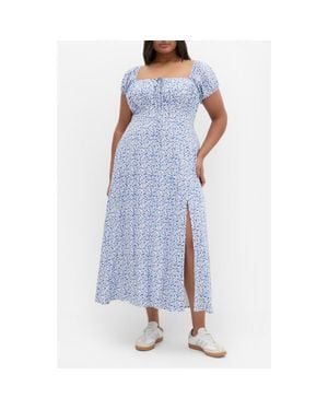 City Chic Abbie Floral Print Midi Dress - Blue