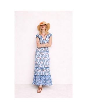 Ro's Garden Hilda Midi Dress - Blue