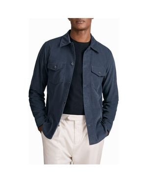 Reiss Kai Cotton Shirt Jacket - Blue