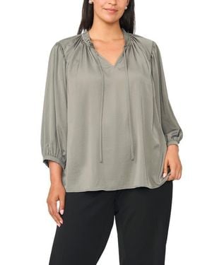Vince Camuto Raglan Sleeve Peasant Top - Gray