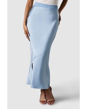 Coast Satin Detail Fitted Skirt - Blue