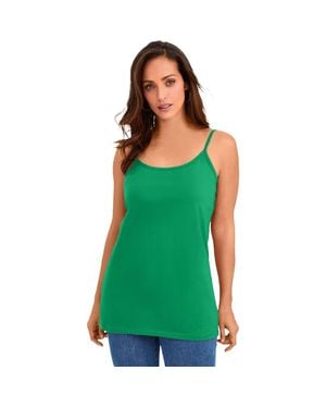 Jessica London Stretch Cotton Cami - Green