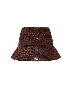 Maje Colorful Natural Raffia Bucket Hat - Brown