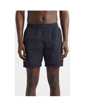Stone Island Compass Logo Patch Nylon Swim Trunks - Blue