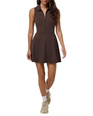 Travis Mathew Move Half-Zip Sleeveless Dress - Brown