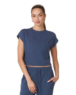 Rebody Active Retreat Pocket Waffle Tee - Blue