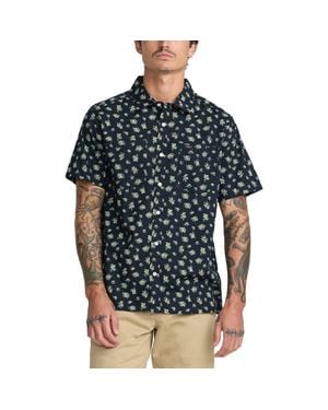 RVCA Breezy Floral Short Sleeve Button-Up Shirt - Black