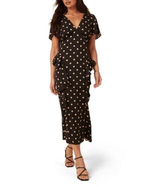 Nobody's Child Lyndsey Spot Midi Dress - Black
