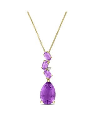 Julianna B Gemstone & Diamond Drop Necklace 10K - Metallic