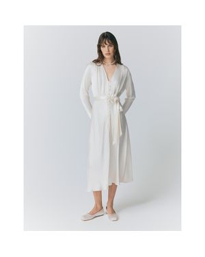 Ghost Meryl Satin Midi Dress - White