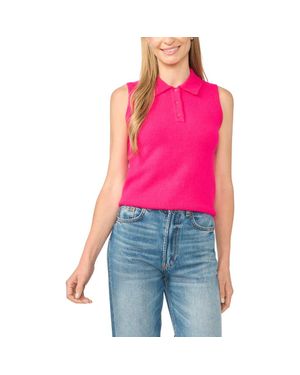 Cece Polo Sweater Vest - Red