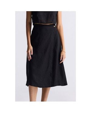 REISTOR Overlap Midi Skirt - Black