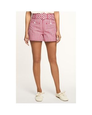 Cinq À Sept Belted Gingham Shorts - Pink