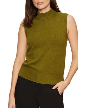 Sanctuary Fuzzy Leopard Print Sleeveless Sweater - Green