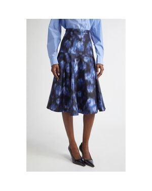 Michael Kors Abstract Floral Print Dance Skirt - Blue