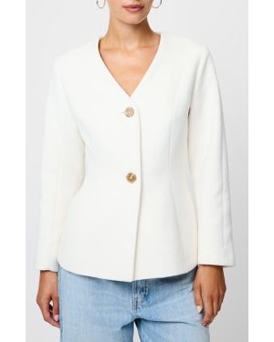 French Connection Boiled Wool Jacket - White