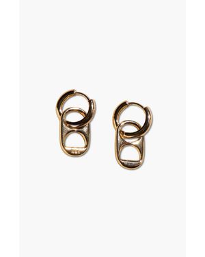 Nickel & Suede Soda Tab Huggies - Blue