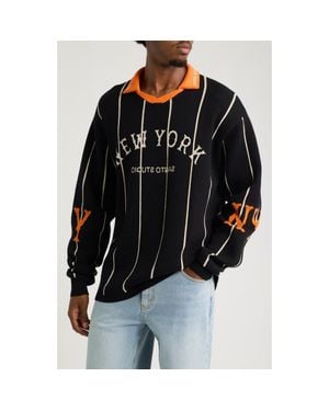 Saint Studio 125 Cotton Rugby Sweater - Black