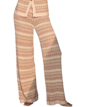 Mint Velvet Striped Knit Pants - Natural