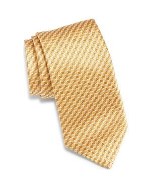 Canali Geometric Silk Tie - Metallic