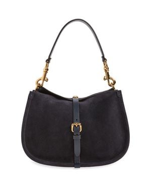 Etro Belted Suede Hobo Bag - Black