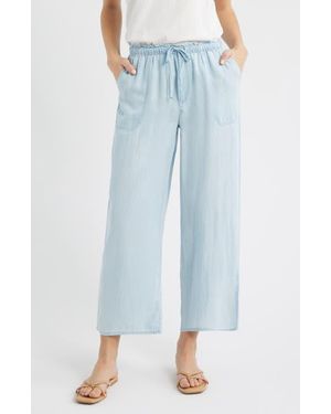 Beach Lunch Lounge Harmony Tie Waist Crop Pants - Blue