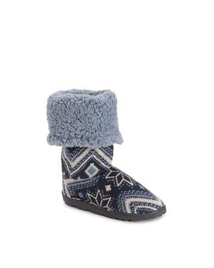 Muk Luks Tabbi Toggle Slipper Boot - Blue