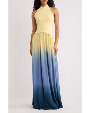 Solid & Striped The Halter Soglio Maxi Dress - Blue