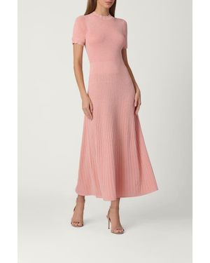 Shoshanna Fine Gauge Shimmer Knit Darby Dress - Pink