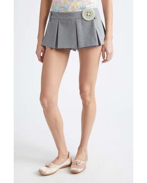 Sandy Liang Satsuma Pleated Miniskort - Gray