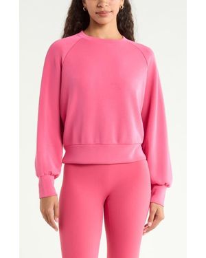 Zella Soft Luxe Crewneck Top - Pink