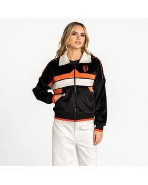 The Wild Collective San Francisco Giants Velvet Cord Full-Zip Jacket - Black