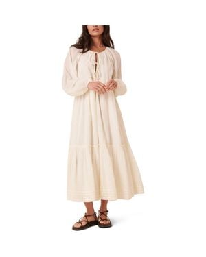 Nobody's Child Adley Long Sleeve Organic Cotton Midi Dress - Natural