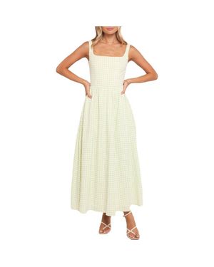Petal & Pup Amberlyn Gingham Sleeveless Maxi Dress - Yellow
