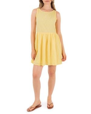 Hurley Sunkissed Back Slit Cotton Dobby Dress - Yellow