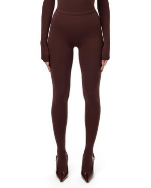 Naked Wardrobe Closed Toe Leggings - Red