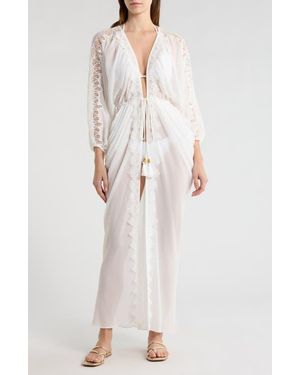 Ramy Brook Bernice Lace Trim Cover-Up - White