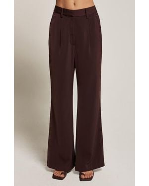 Crescent Silky Wide Leg Pants - Brown