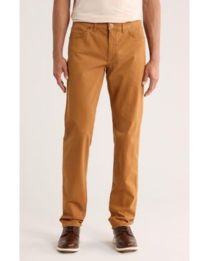Brax Cadiz Marathon Cotton Stretch Twill Straight Leg Pants - Brown