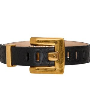 Balmain Anthem Smooth Leather Belt - Black