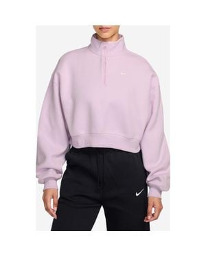 Nike Studio Fleece Oversize Crop Top - Purple
