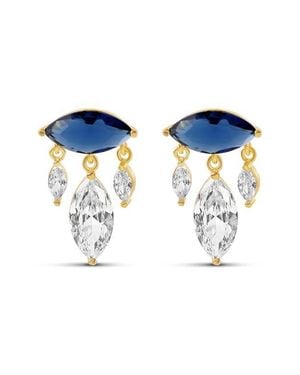 SHYMI Marquise Chandelier Drop Earrings - Blue