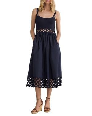 Reiss Rita Cutout Sleeveless Midi Dress - Blue