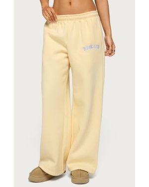 Edikted Lover Wide Leg Sweatpants - Yellow
