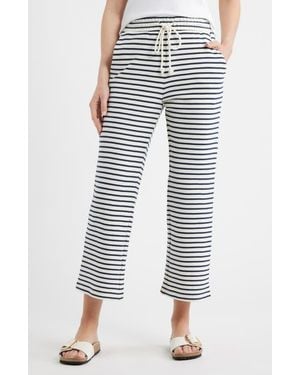 Caslon Cotton Blend French Terry Drawstring Pants - Blue