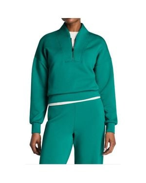 Spanx Airessentials Shawl Collar Quarter Zip Sweatshirt - Green