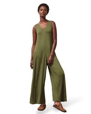 Ro&zo Jersey Sleeveless V-Neck Jumpsuit - Green