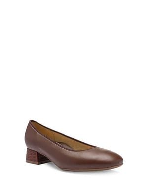 Ara Gypsum Block Heel Pump - Brown