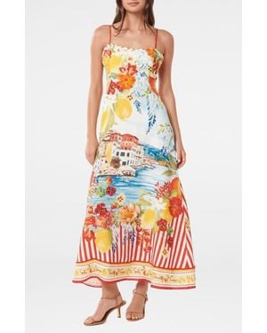EVER NEW Sicilia Printed Midi Dress - White